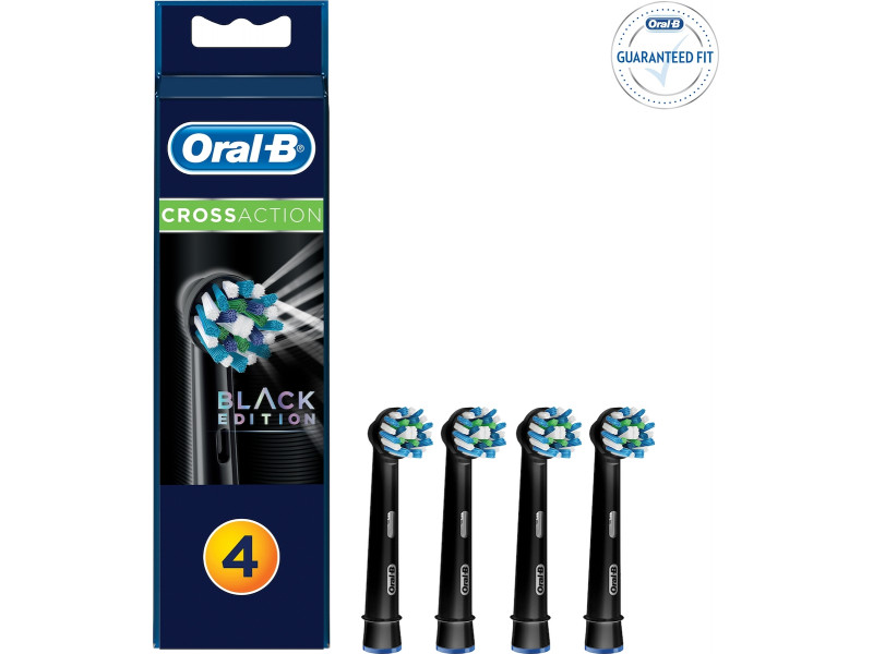 ORAL-B EB50-4 CROSS ACTION Ανταλλακτικά Οδοντόβουρτσας (Black Edition) 4 τεμαχίων 0025508