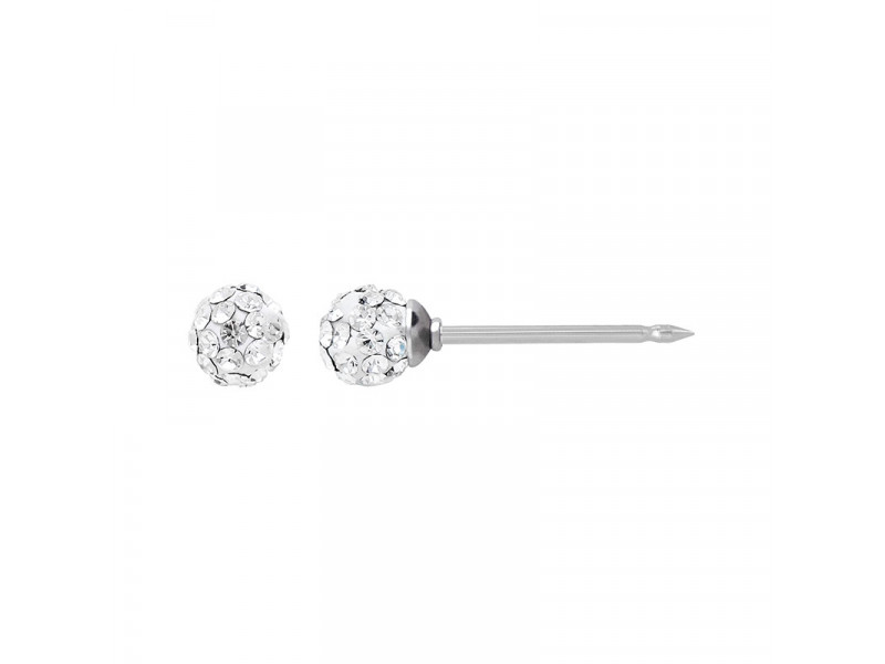 InvernessMed 578C Pave Crystal Ball - 4mm STS 0028491