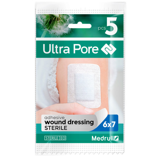 MEDRULL Ultra Pore adhesive wound Νο5 Αυτοκόλλητο Επίθεμα  6 x 7cm (202111205) Συσκ. 5τεμ. (κουτί των 15 συσκευασιών) 0033648