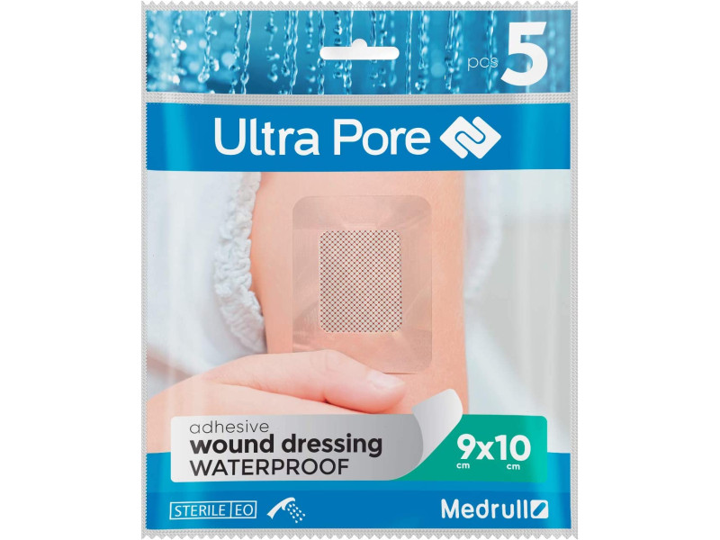 MEDRULL Ultra Pore Adhesive wound dressing Αδιάβροχο Αυτοκόλλητο Επίθεμα 9 x10 cm ?5 (Αποστειρωμένο)  Συσκ. 5τεμ. (κουτί των 15 συσκευασιών) (202110295) 0033651
