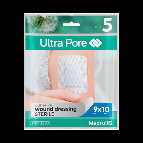 MEDRULL Ultra Pore adhesive wound ?5 Αυτοκόλλητο Επίθεμα  9 x 10cm (202111215) Συσκ. 5τεμ. (κουτί των 15 συσκευασιών) 0033650