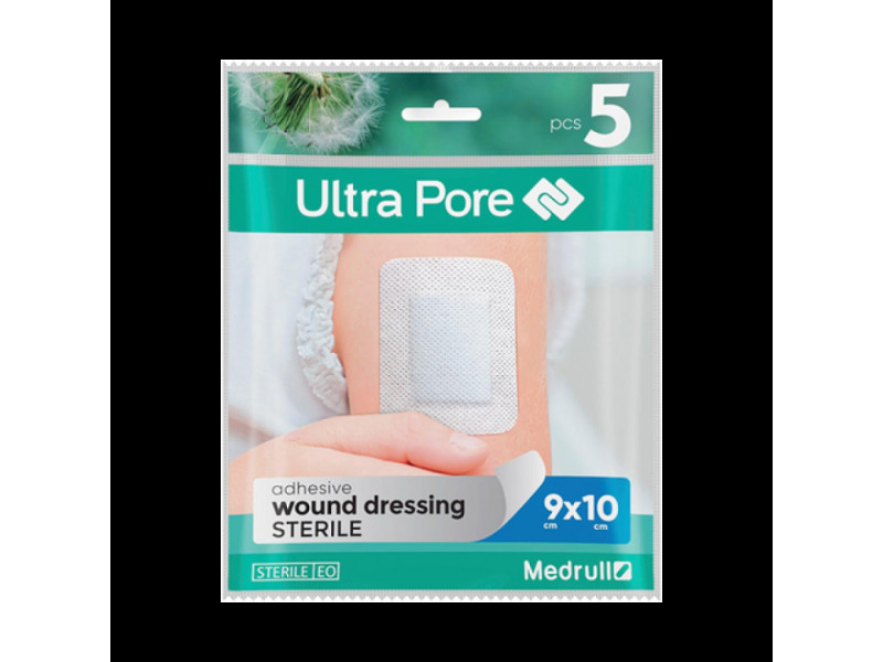 MEDRULL Ultra Pore adhesive wound ?5 Αυτοκόλλητο Επίθεμα  9 x 10cm (202111215) Συσκ. 5τεμ. (κουτί των 15 συσκευασιών) 0033650