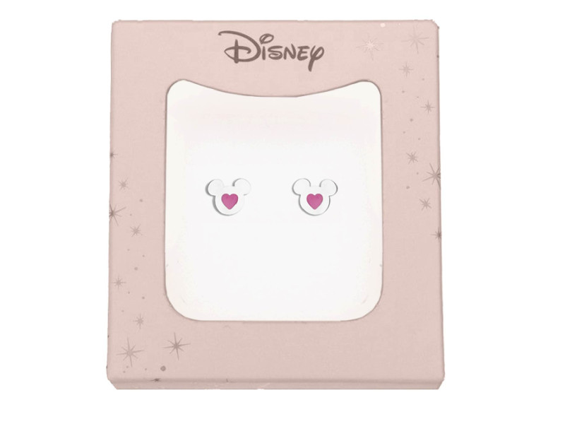 Disney (for pharmacy) 200NKL Box Σκουλαρίκι Mickey από Σμάλτο Ροζ Καρδιά 0035544