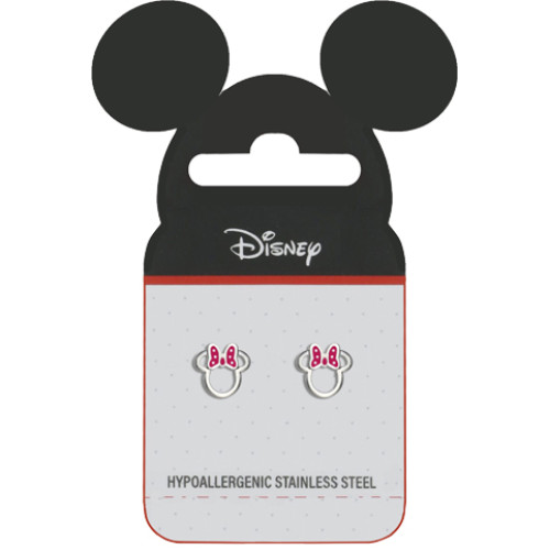 Disney (for pharmacy) 198 Card Σκουλαρίκι Minnie από Σμάλτο Κόκκινος Φιόγκος 0035410