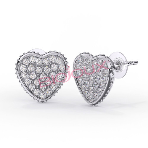 BIOJOUX BJT256 Heart Pave Crystals 10mm  - 316L Surgical Steel 0036603