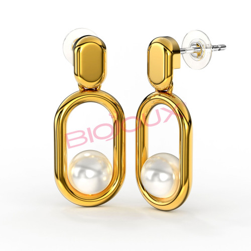 BIOJOUX BJT302 Agnes Golden Pearl 24mm Medical steel 316L GP 0035847