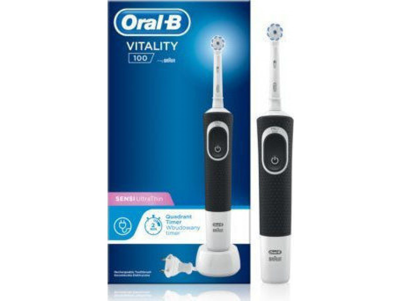 ORAL-B Vitality 100 Sensi Ultra Thin Black Ηλεκτρική Οδοντόβουρτσα 0019869